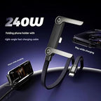 240W Type C Charging Cable with Built-in Phone Stand