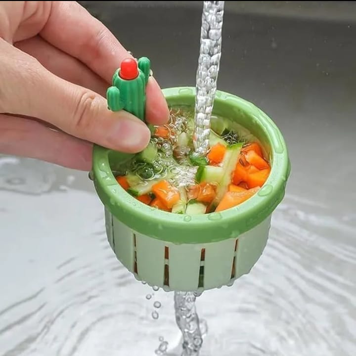 2 pcs Pemium Creative Cactus Design Sink Filter Basket | Multifunctional Kitchen Drain Net Strainer for Food Waste