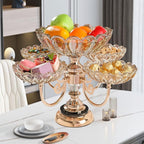 Crystal plates fruit bowl multilayer snacks platters and trays Modern Rotate 360 degrees Snack candy tray dry fruit plate