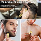 Cordless Hair Clipper & Beard Trimmer For Men, Zero Gapped T-Blade Electric Shaver With 4 Adjustable Combs – Perfect Grooming Kit For Mustache, Hair & Face, Golden