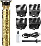 Cordless Hair Clipper & Beard Trimmer For Men, Zero Gapped T-Blade Electric Shaver With 4 Adjustable Combs – Perfect Grooming Kit For Mustache, Hair & Face, Golden