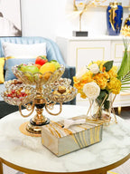 Crystal plates fruit bowl multilayer snacks platters and trays Modern Rotate 360 degrees Snack candy tray dry fruit plate