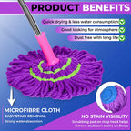 Telescopic Twister Mop with Microfiber Head – Self Wringing Floor Cleaning Mop
