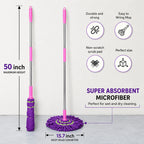 Telescopic Twister Mop with Microfiber Head – Self Wringing Floor Cleaning Mop