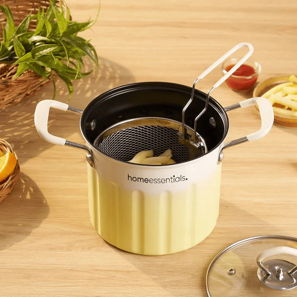 3 Litre Deep Frying Pot With Strainer ( FREE DELIVERY )