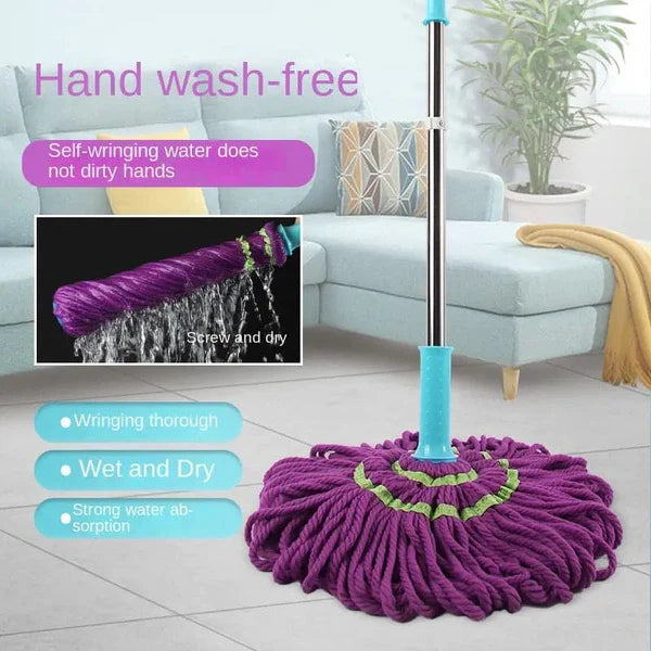 Telescopic Twister Mop with Microfiber Head – Self Wringing Floor Cleaning Mop